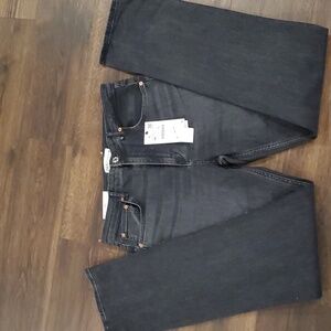 New Zara Womens black Distressed jeans sz 12